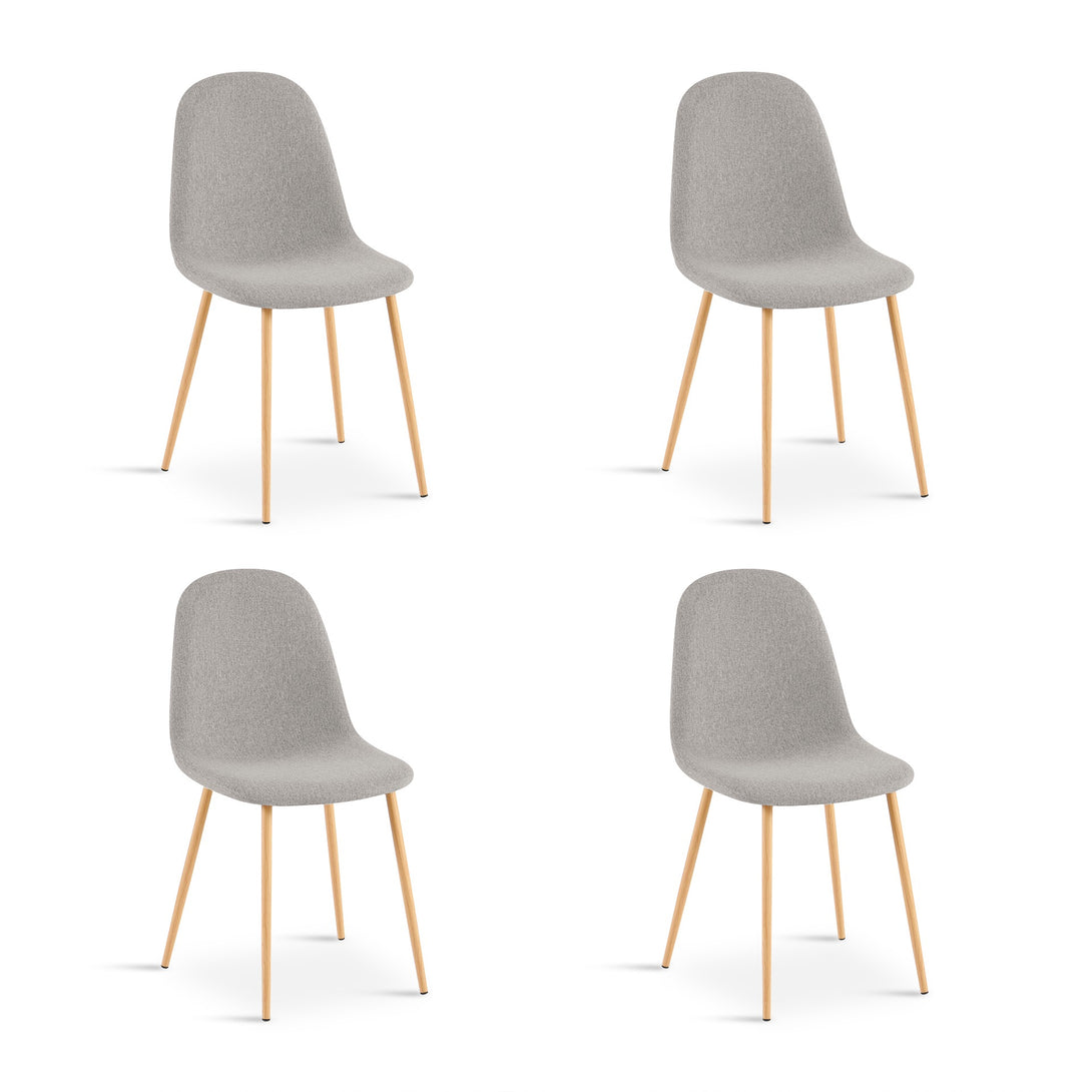 Arlo Linen Dining Chair - Set of 4 - Light Grey