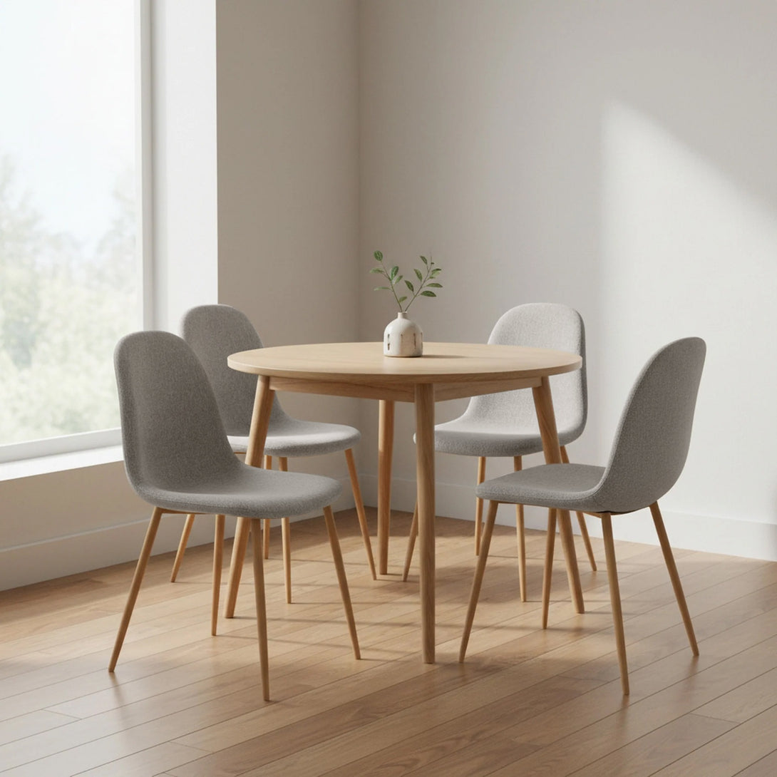 Arlo Linen Dining Chair - Set of 4 - Light Grey