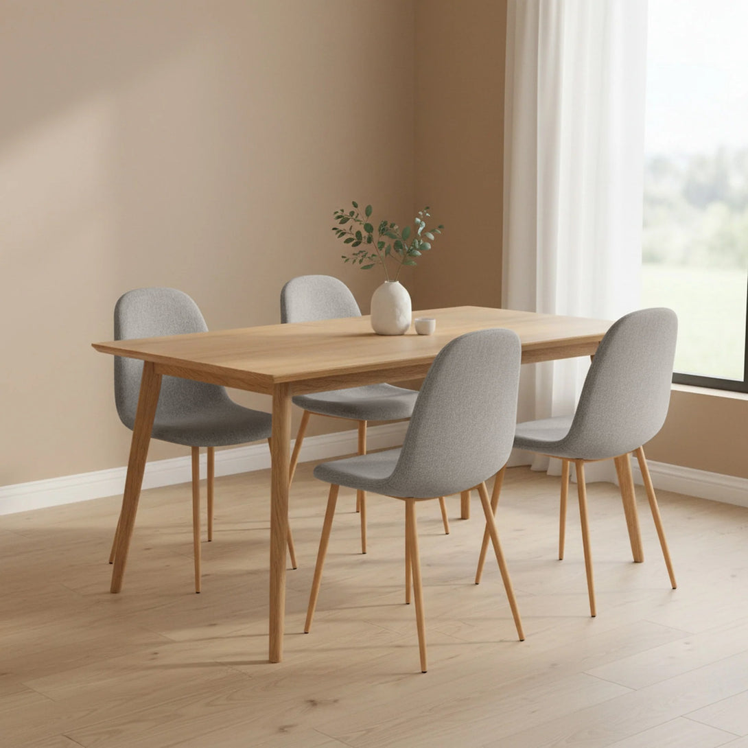 Arlo Linen Dining Chair - Set of 4 - Light Grey