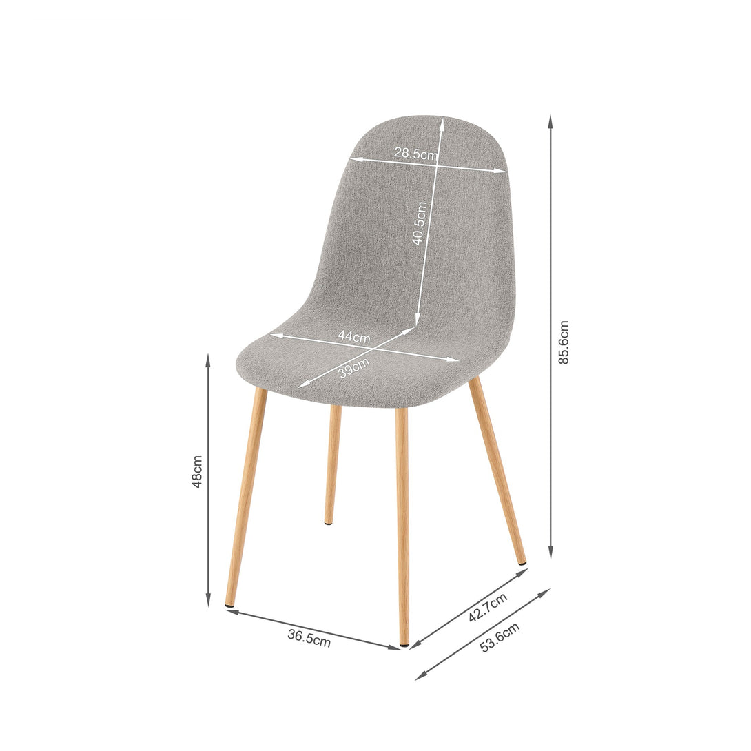 Arlo Linen Dining Chair - Set of 4 - Light Grey