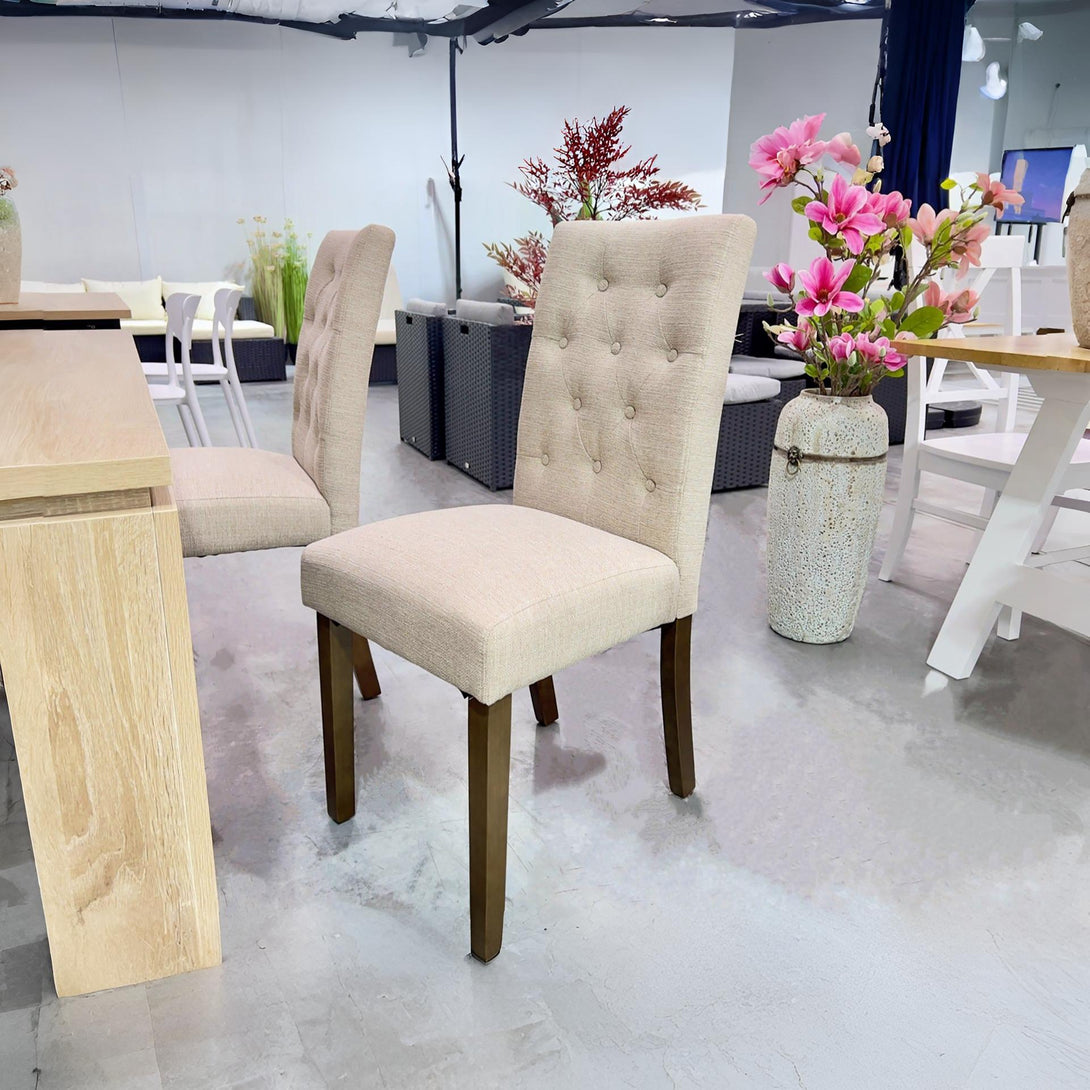 Lucia Upholstered Dining Chair - Set of 2 - Beige