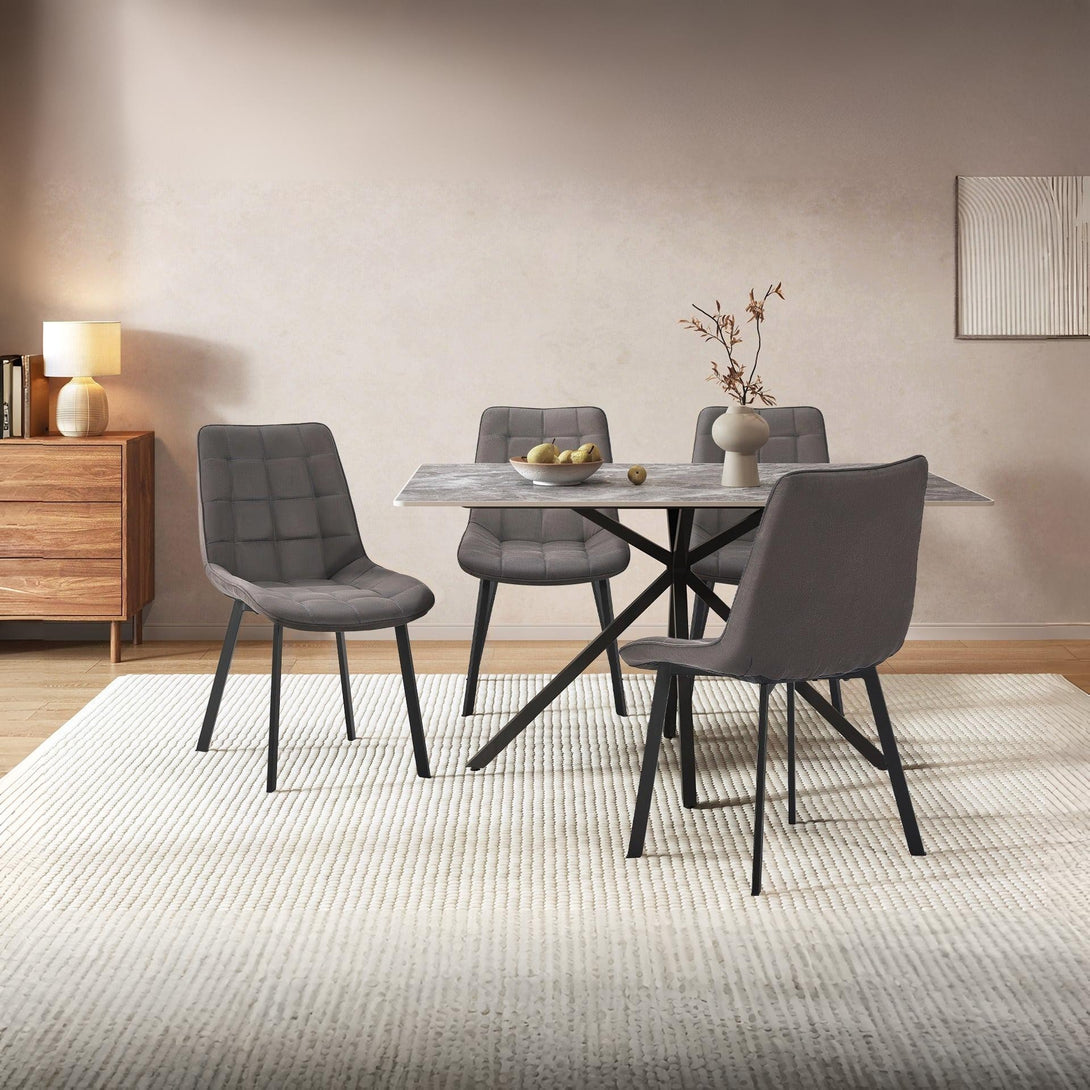 Nellie Dining Chair - Set Of 4 - Dark Grey + Black