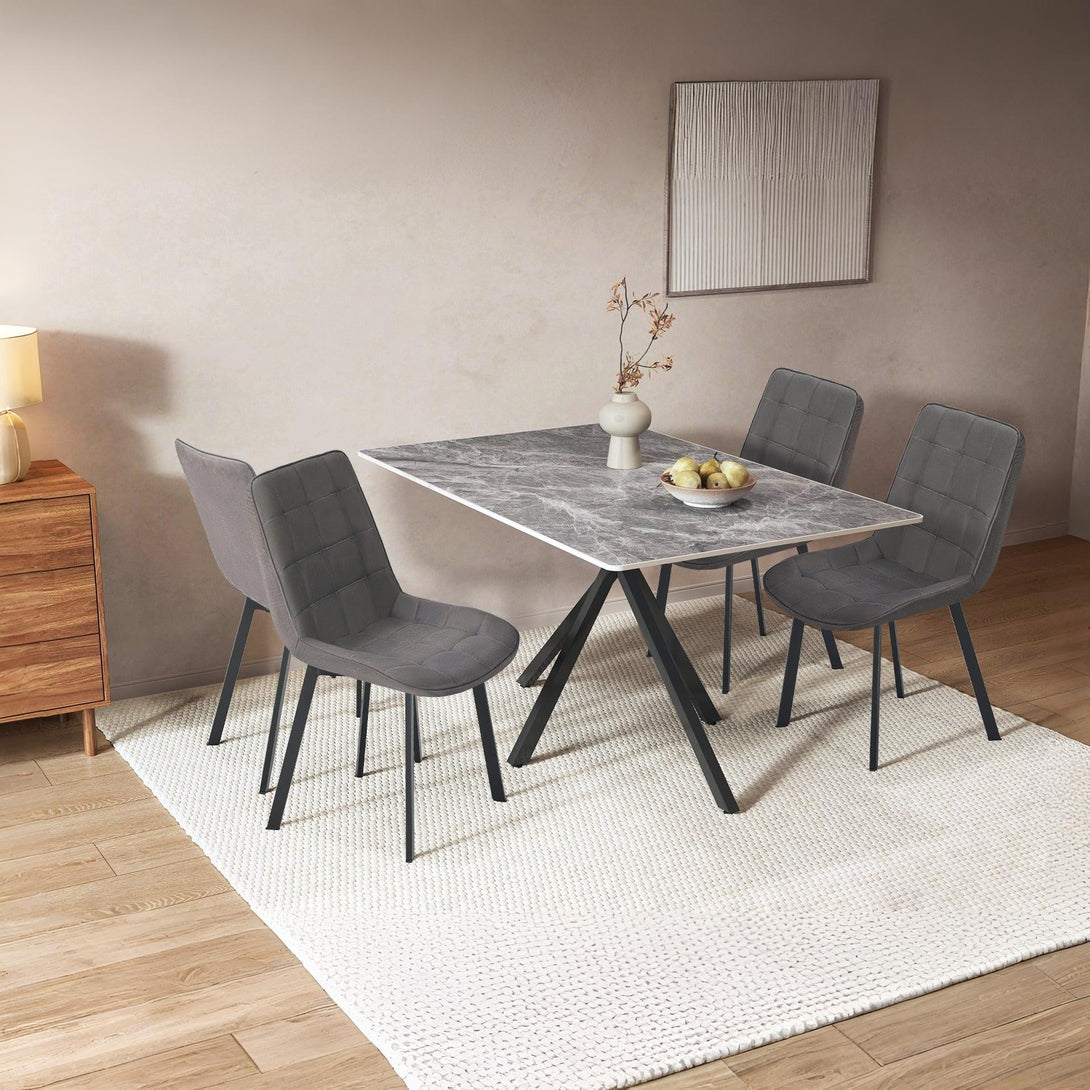 Nellie Dining Chair - Set Of 4 - Dark Grey + Black