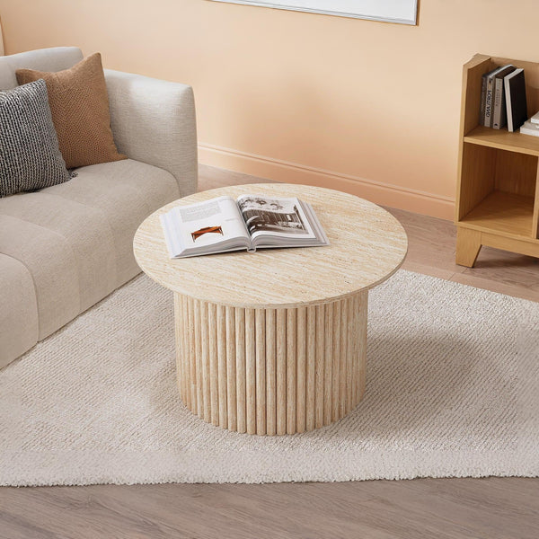 Nile Round Coffee Table 70cm - Travertine