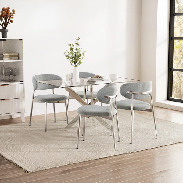 Onyx Fabric Dining Chair - Set of 4 - Grey