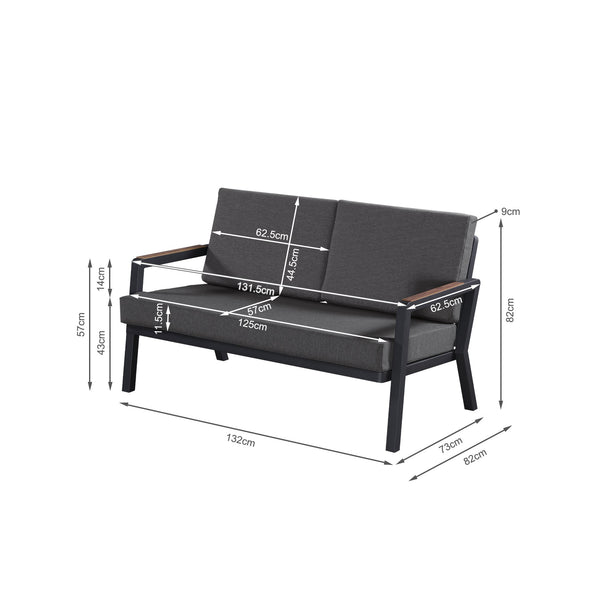 Wellesley 4 Piece Outdoor Sofa Set - Dark Grey