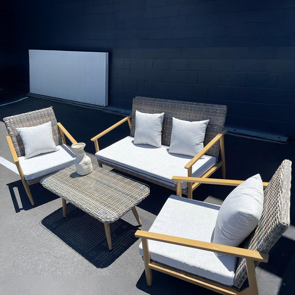 Thasos 4 Piece Outdoor Sofa Set - Light Grey