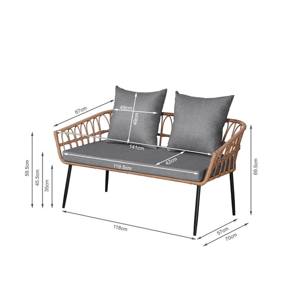 Goulburn 4 Piece Outdoor Sofa Set - Grey