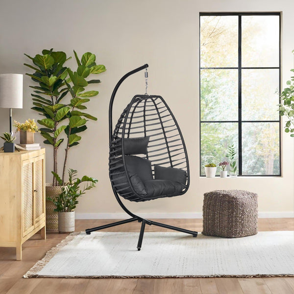 Aegina Outdoor Hanging Egg Chair - Dark Grey