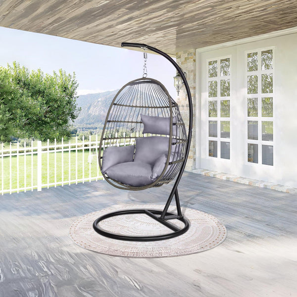 Samos Outdoor Hanging Egg Chair - Natural + Grey