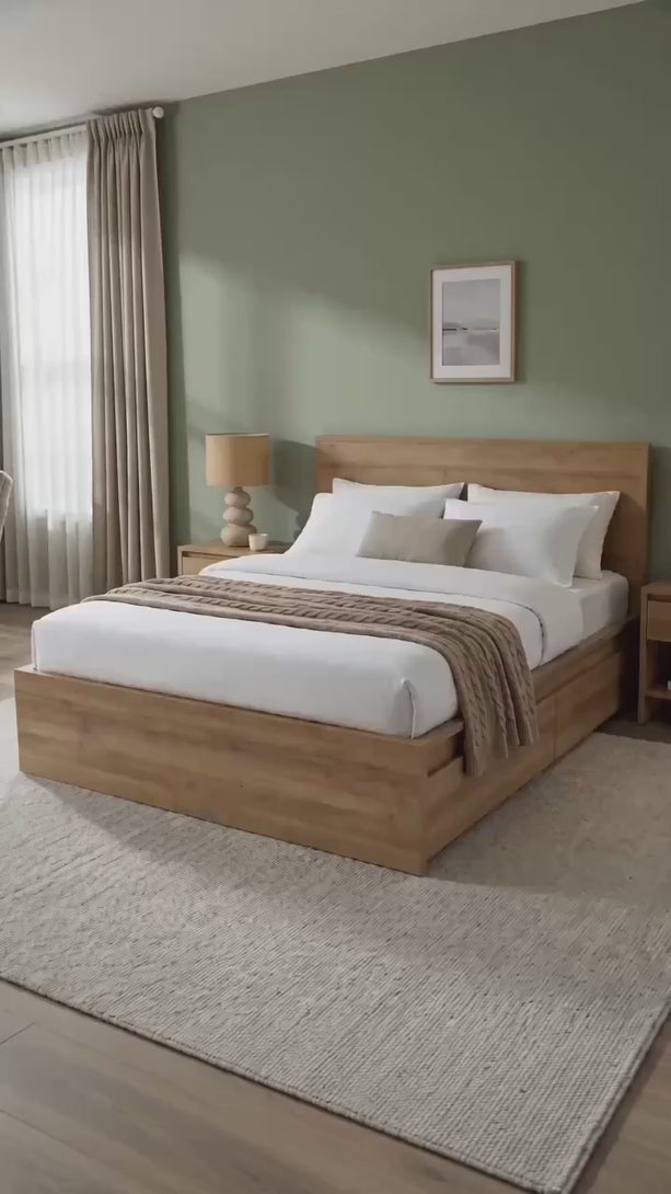 产品视频-22584 Harris Queen Bed Frame with Storage - Oak-2606221