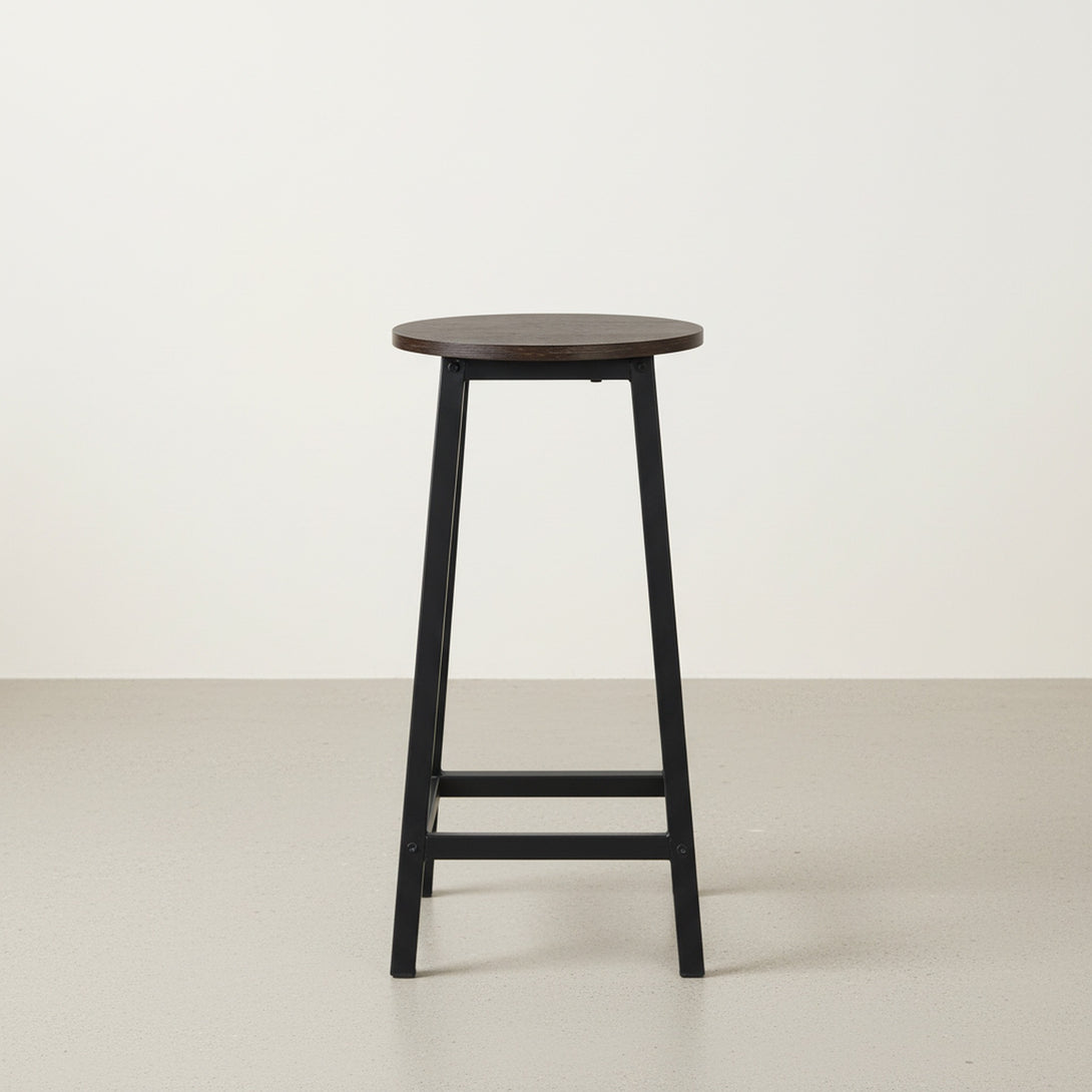 Brick Metal Bar Stool - Rustic Brown + Black