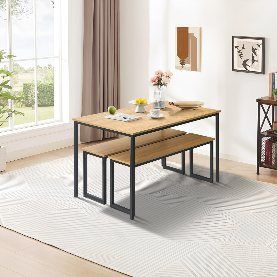 Maddox 3 Piece Dining Set - Natural