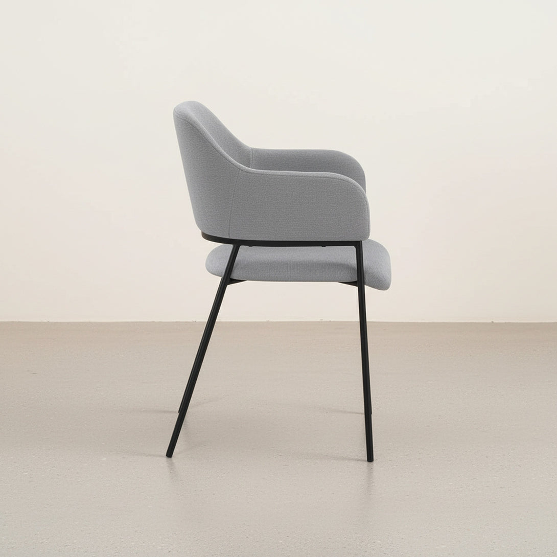 Sadie Fabric Dining Chair - Set of 2 - Light Grey