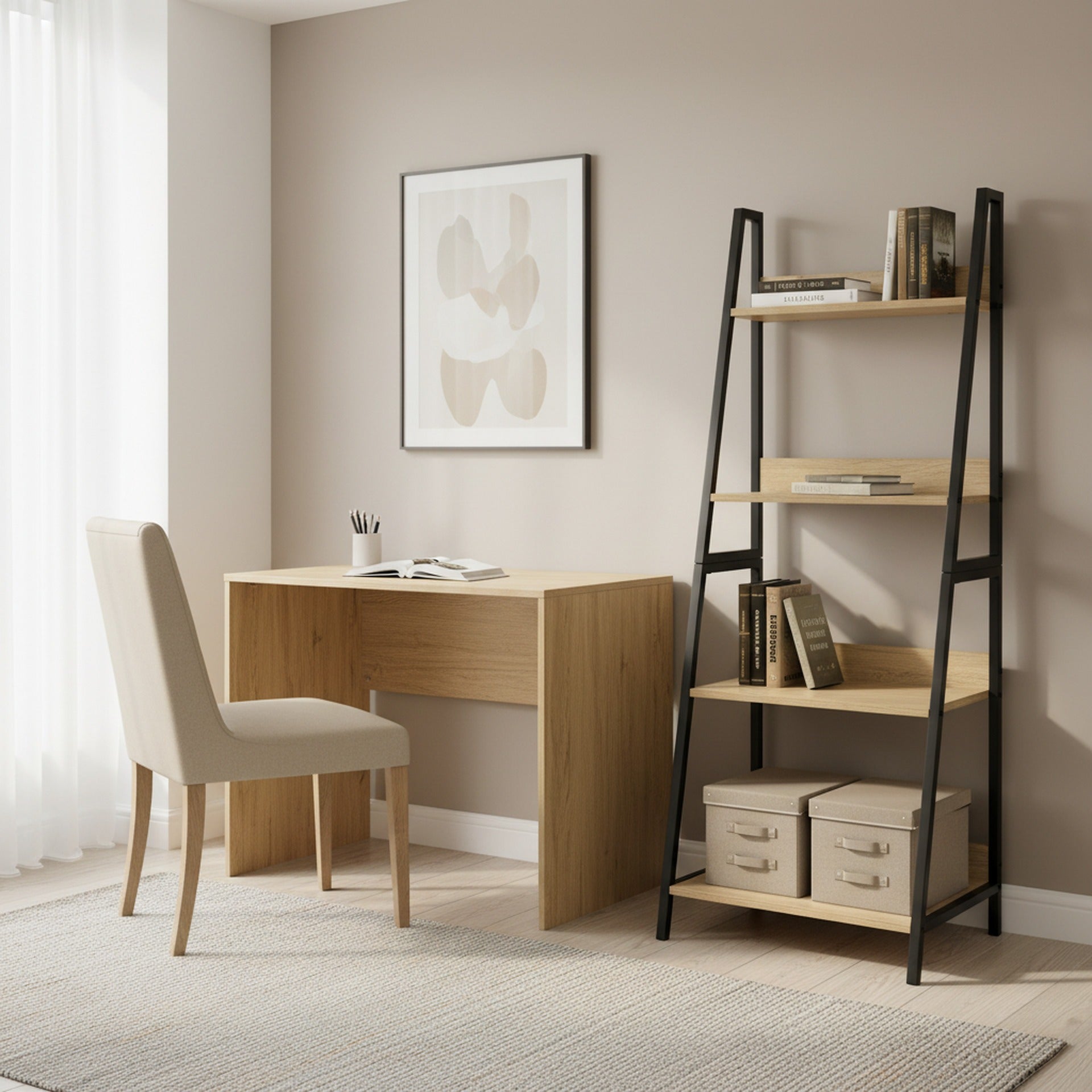 Trestle 4 Tier Ladder Storage Shelf - Oak | Stylish Storage – Treasurebox