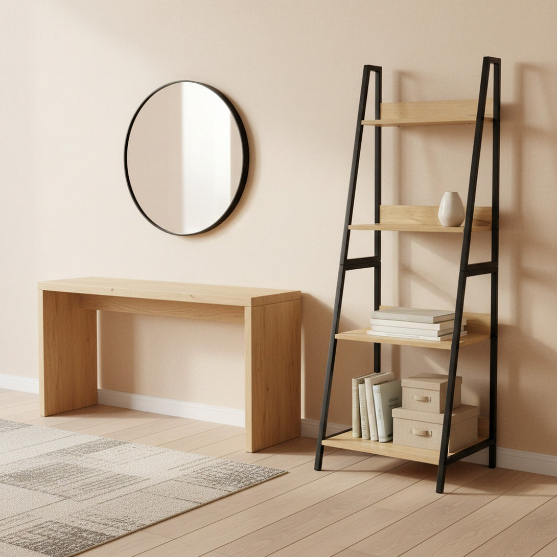 Trestle 4 Tier Ladder Storage Shelf - Oak | Stylish Storage – Treasurebox