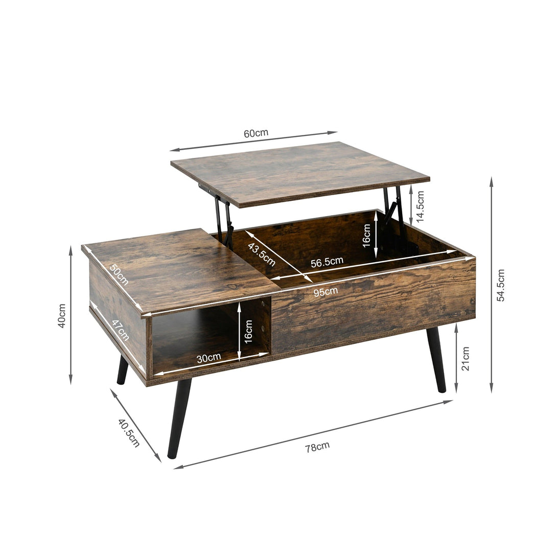 Elevate Lift Top Coffee Table - Rustic Brown – Treasurebox