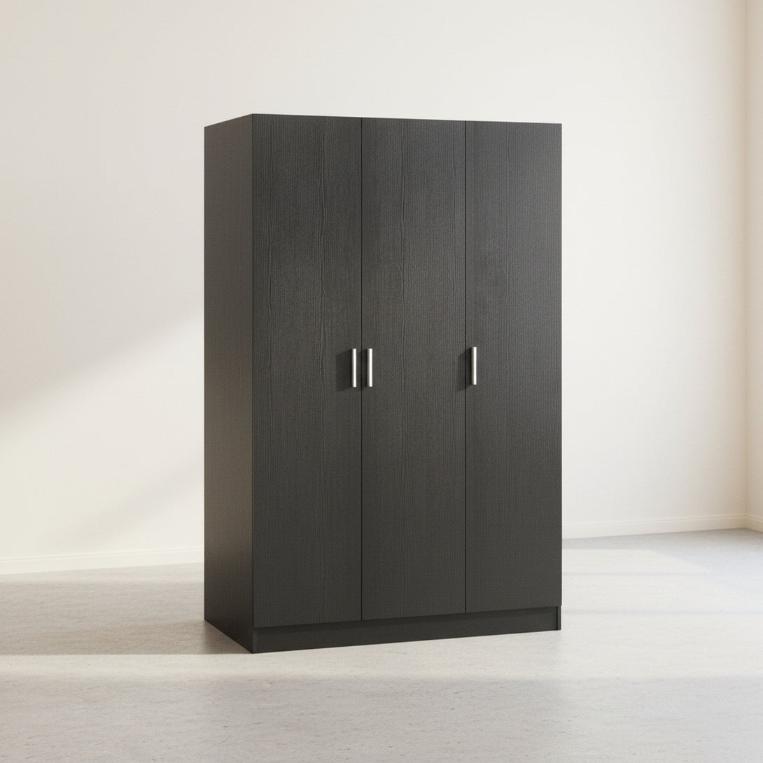 Bram 3 Door Wardrobe Cabinet - Black 