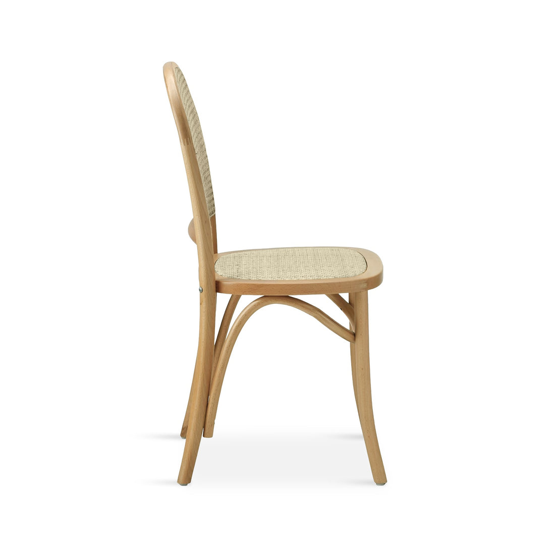 Christopher Beech Wood and Rattan Dining Chair – Set of 2 – Natural