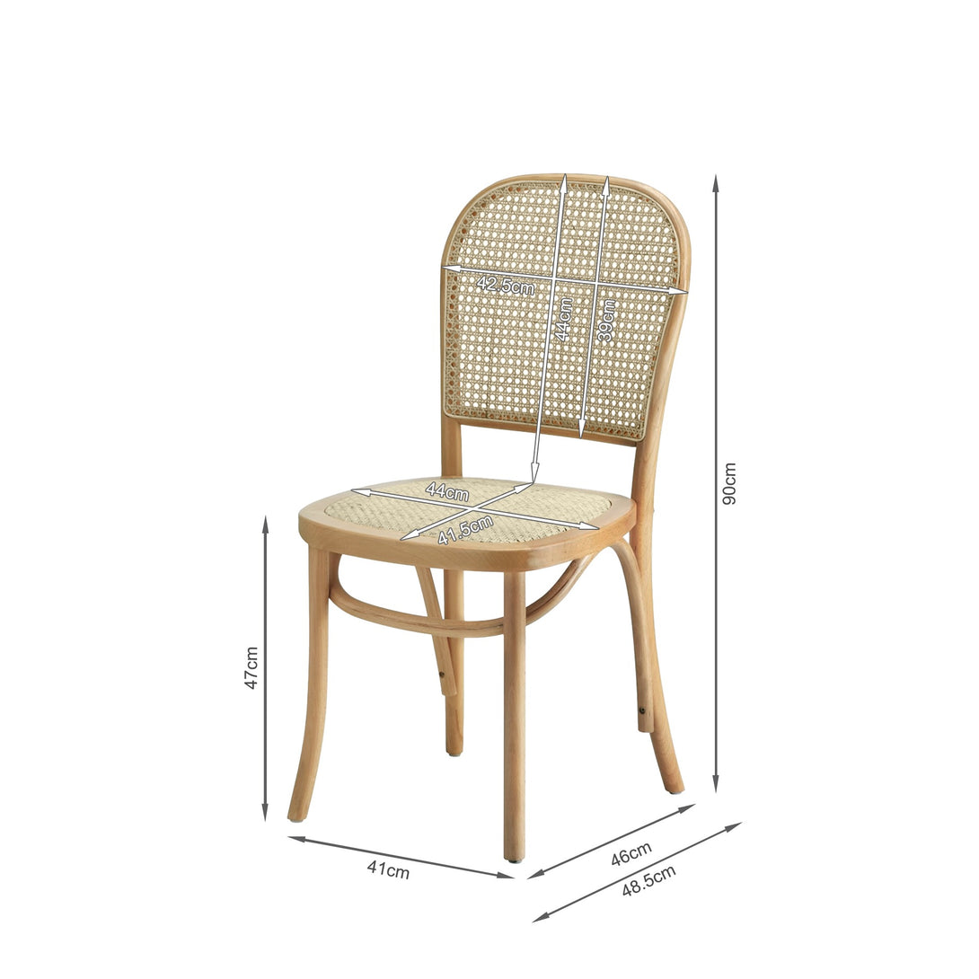 Christopher Beech Wood and Rattan Dining Chair – Set of 2 – Natural