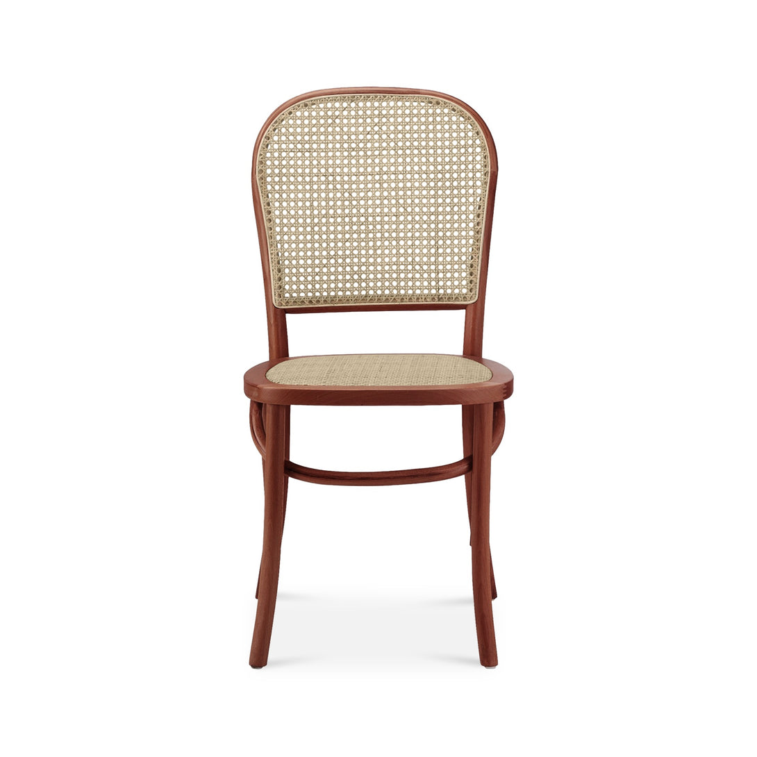 Christopher Beech Wood and Rattan Dining Chair – Set of 2 – Antique Brown