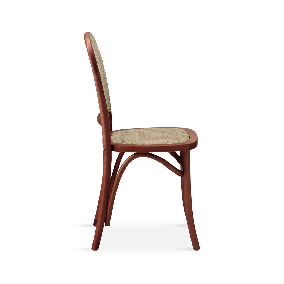 Christopher Beech Wood and Rattan Dining Chair – Set of 2 – Antique Brown