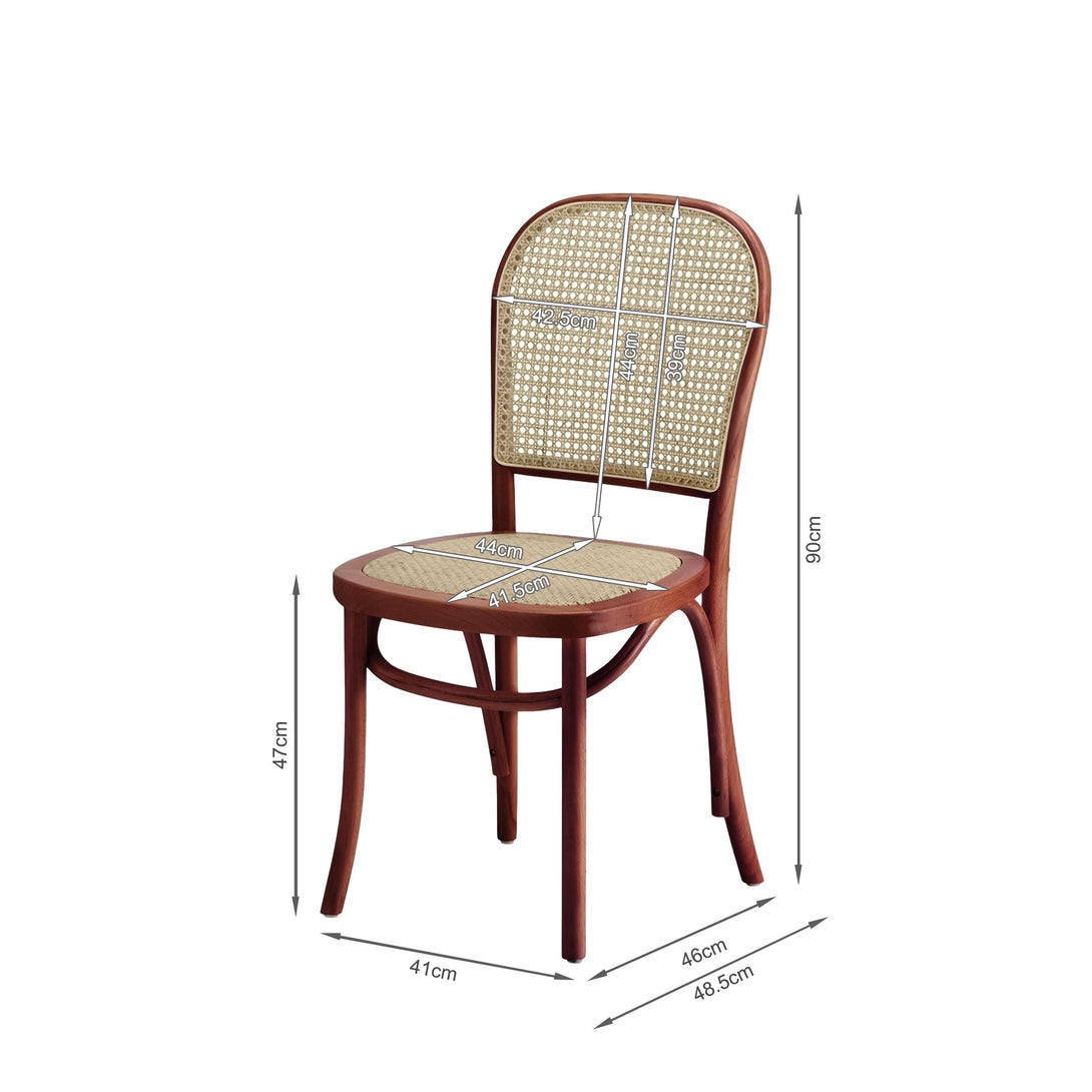 Christopher Beech Wood and Rattan Dining Chair – Set of 2 – Antique Brown