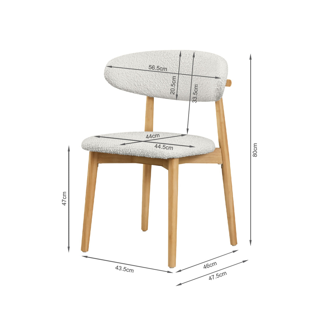 Wesley Rubber Wood Dining Chair - Set of 2 - White