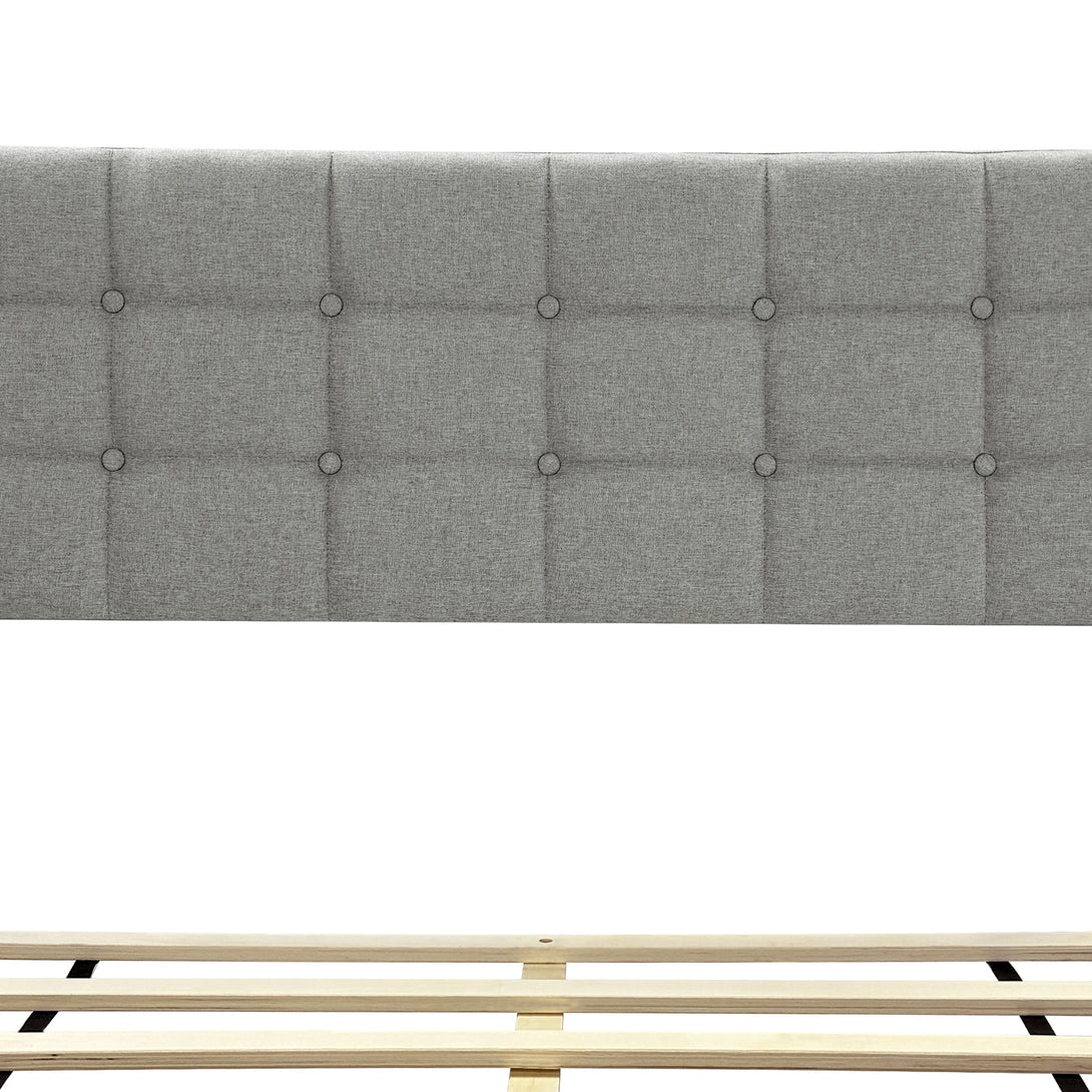 Aspen Queen Fabric Bed Frame - Stone