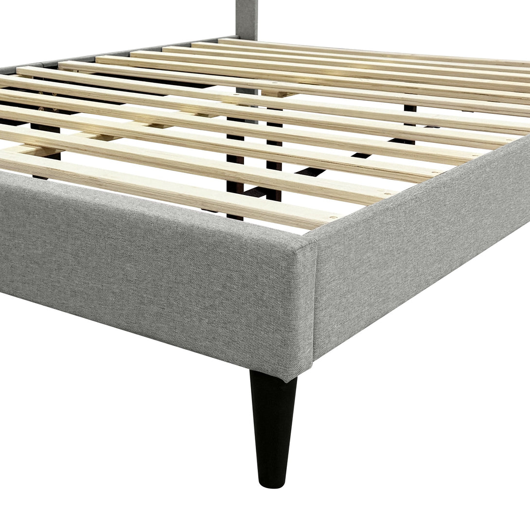 Aspen Queen Fabric Bed Frame - Stone