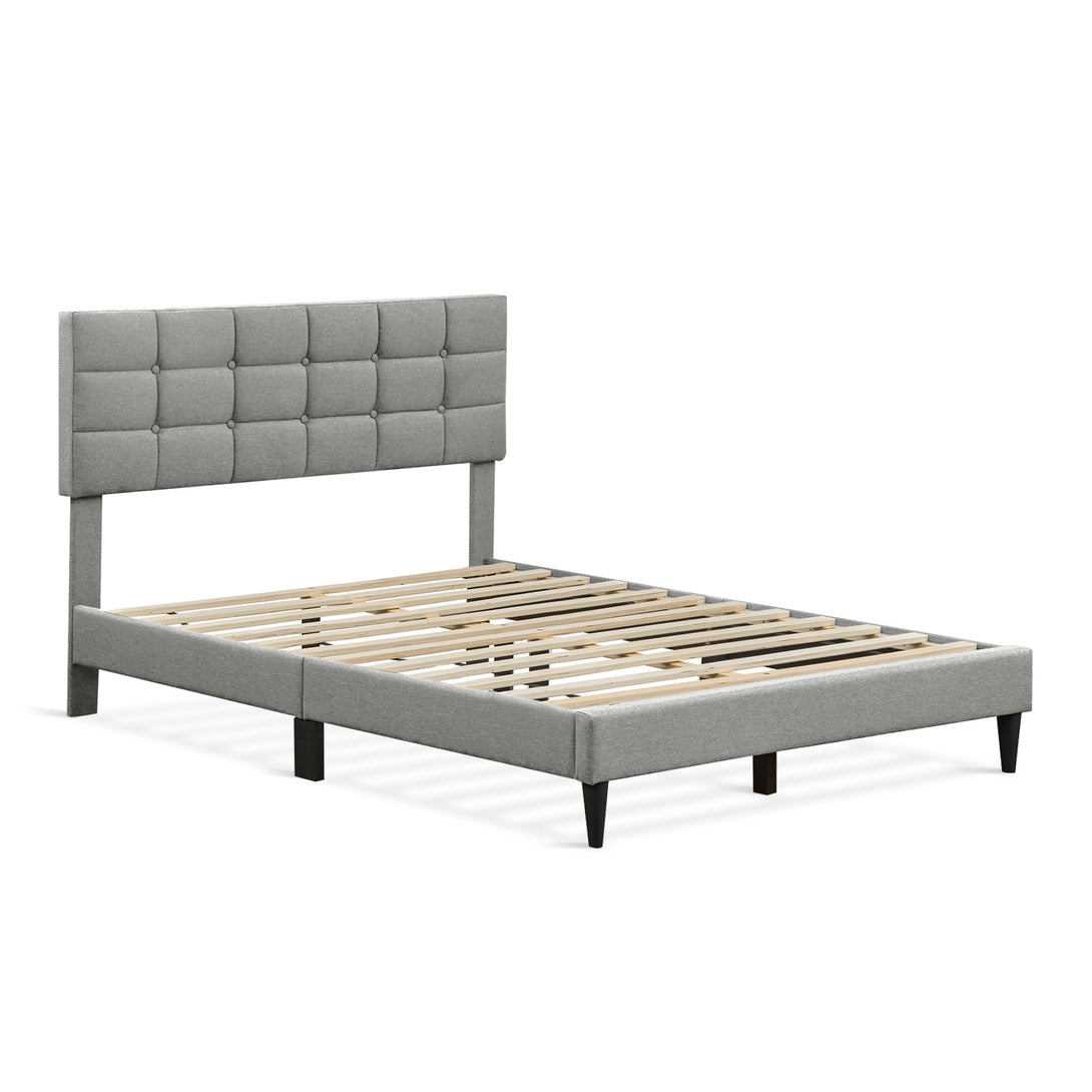Aspen Queen Fabric Bed Frame - Stone