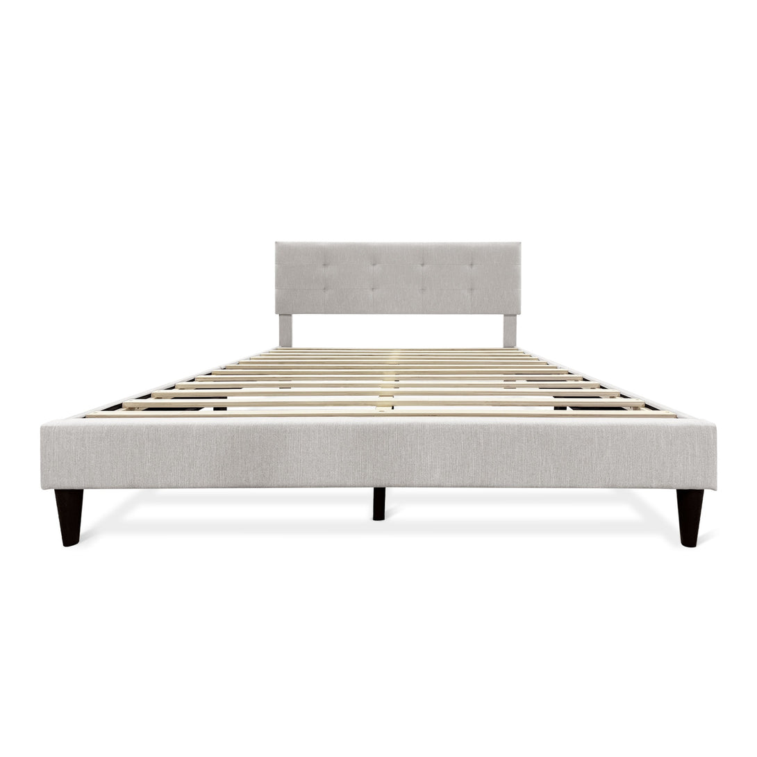 Mitre Queen Fabric Bed Frame - Stone
