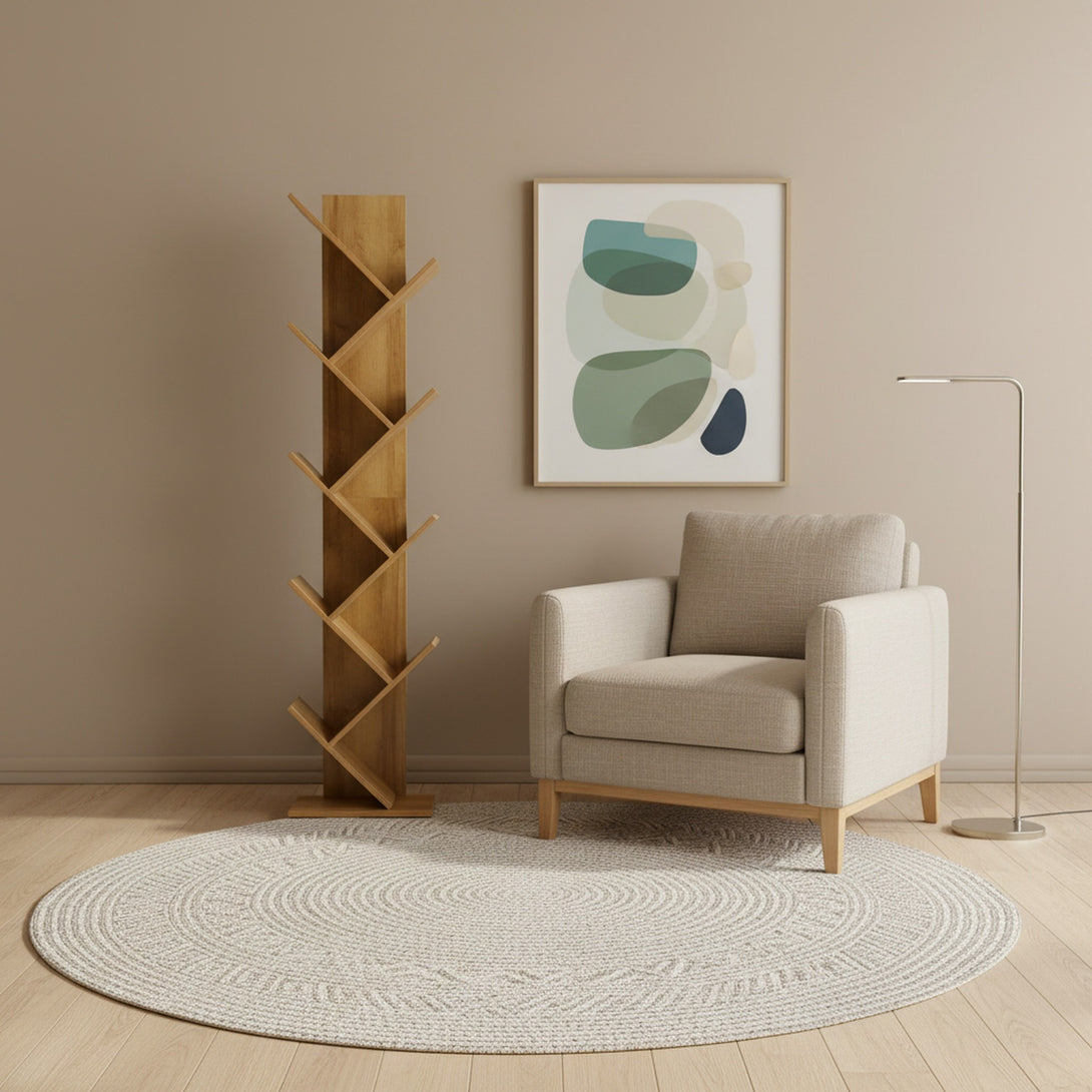 Koru 8 Tier Tree Bookshelf - Oak