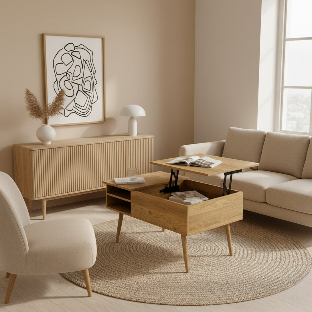 Lodge Lift Top Coffee Table - Oak
