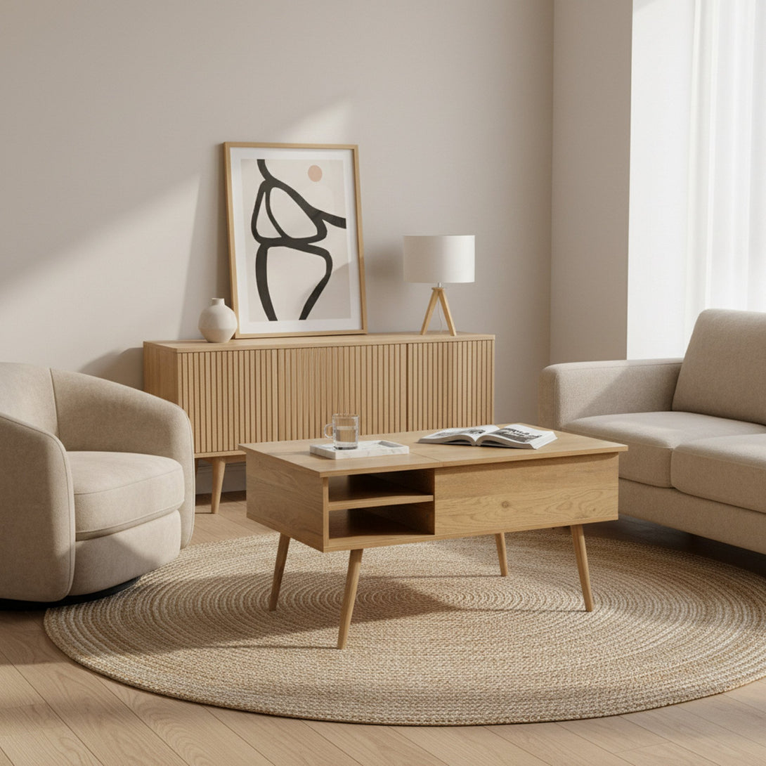 Lodge Lift Top Coffee Table - Oak