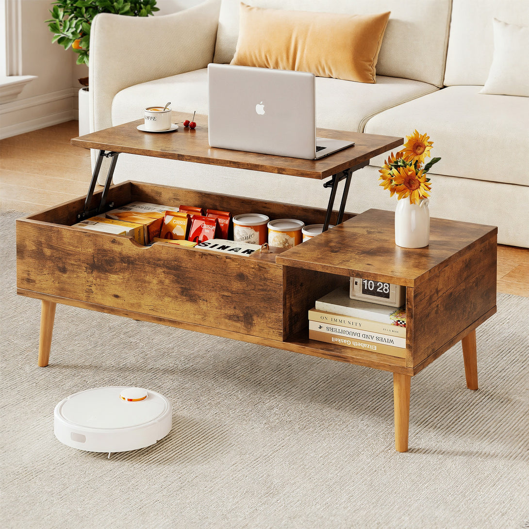 Chilwa Lift Top Coffee Table - Rustic Brown