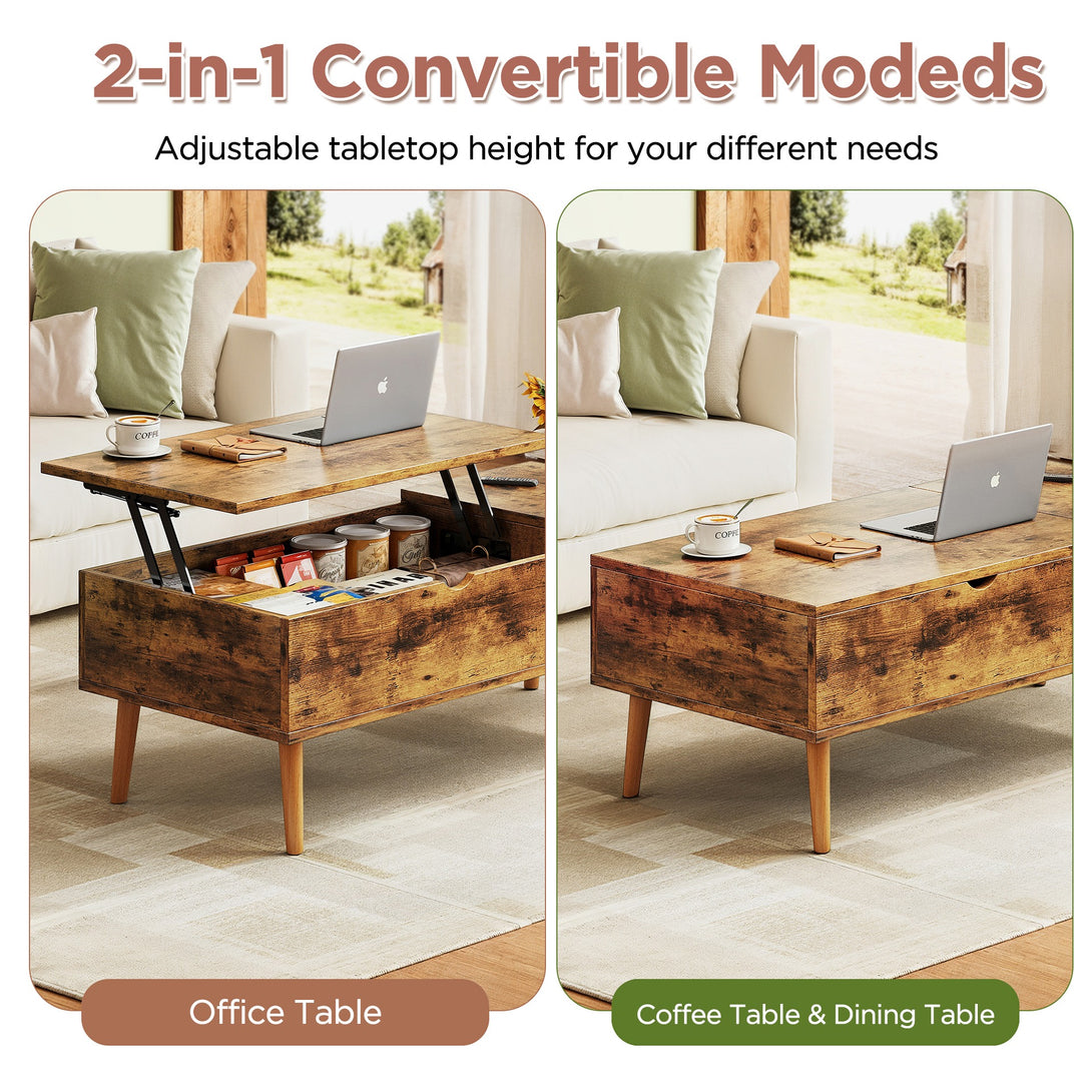 Chilwa Lift Top Coffee Table - Rustic Brown