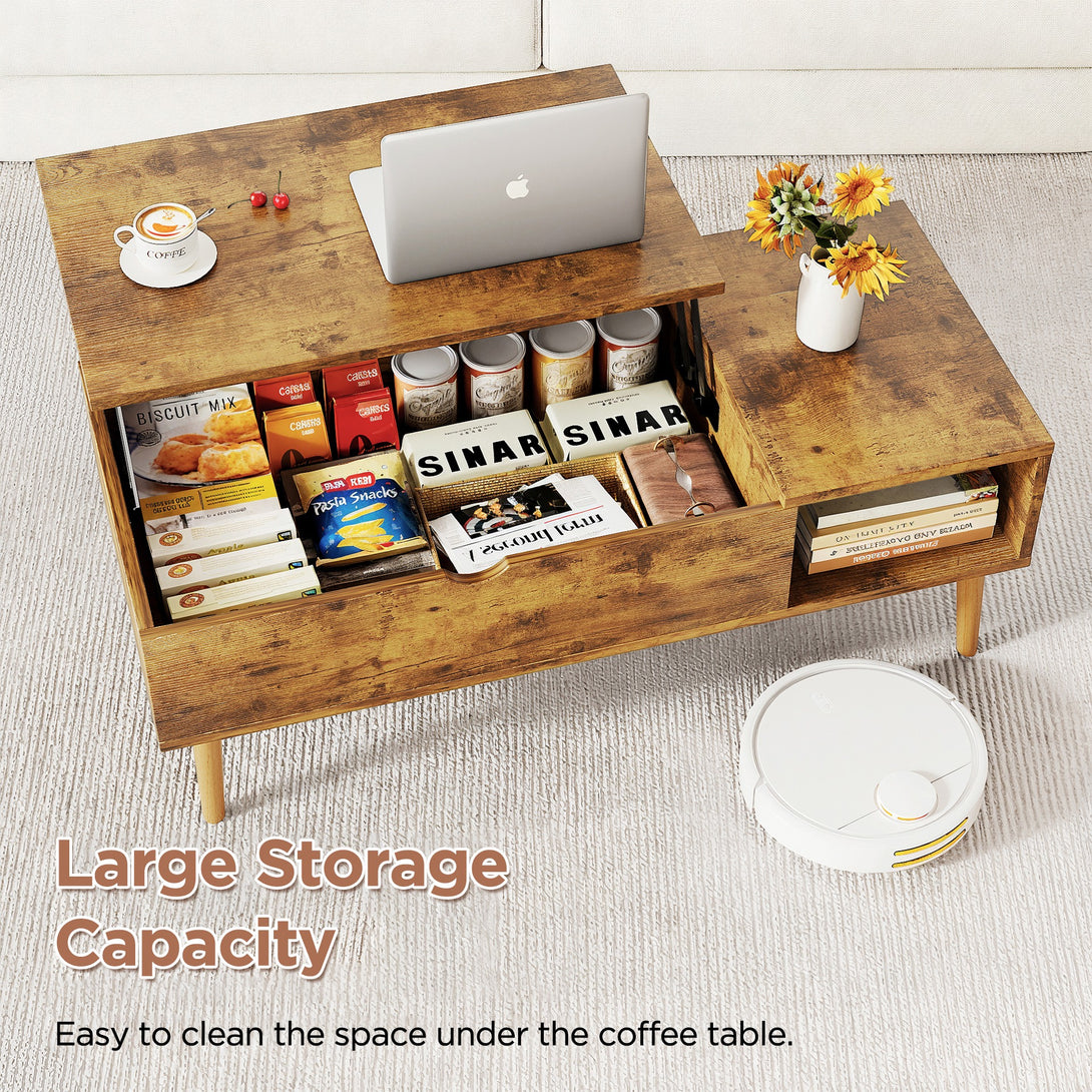 Chilwa Lift Top Coffee Table - Rustic Brown