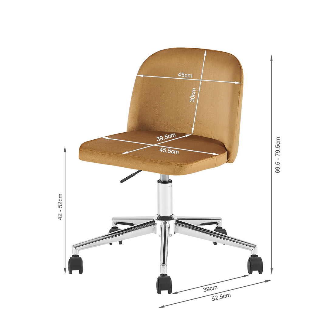 Jones Velvet Office Chair - Ochre