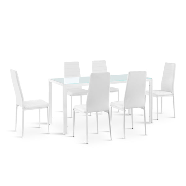 Samuel 7 Piece 1.6m Dining Set - White