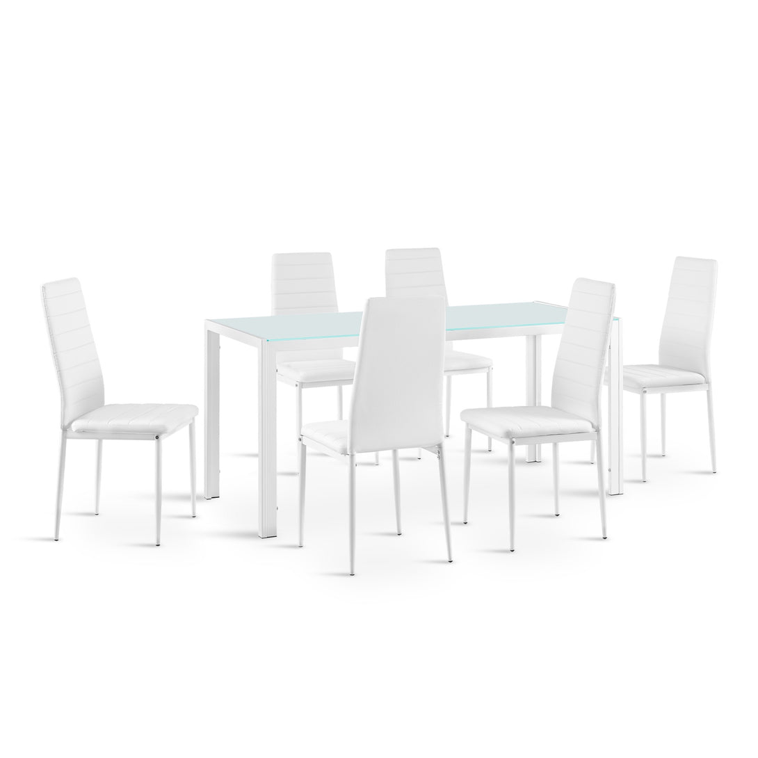 Samuel 7 Piece 1.6m Dining Set - White