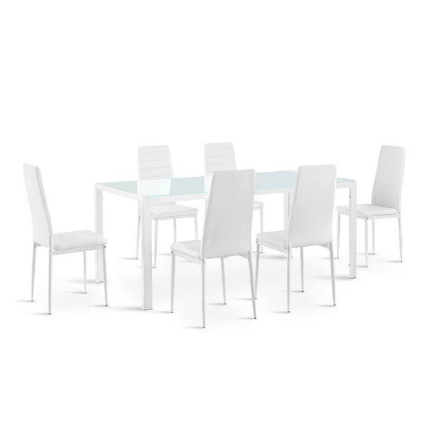 Samuel 7 Piece 1.8m Dining Set - White