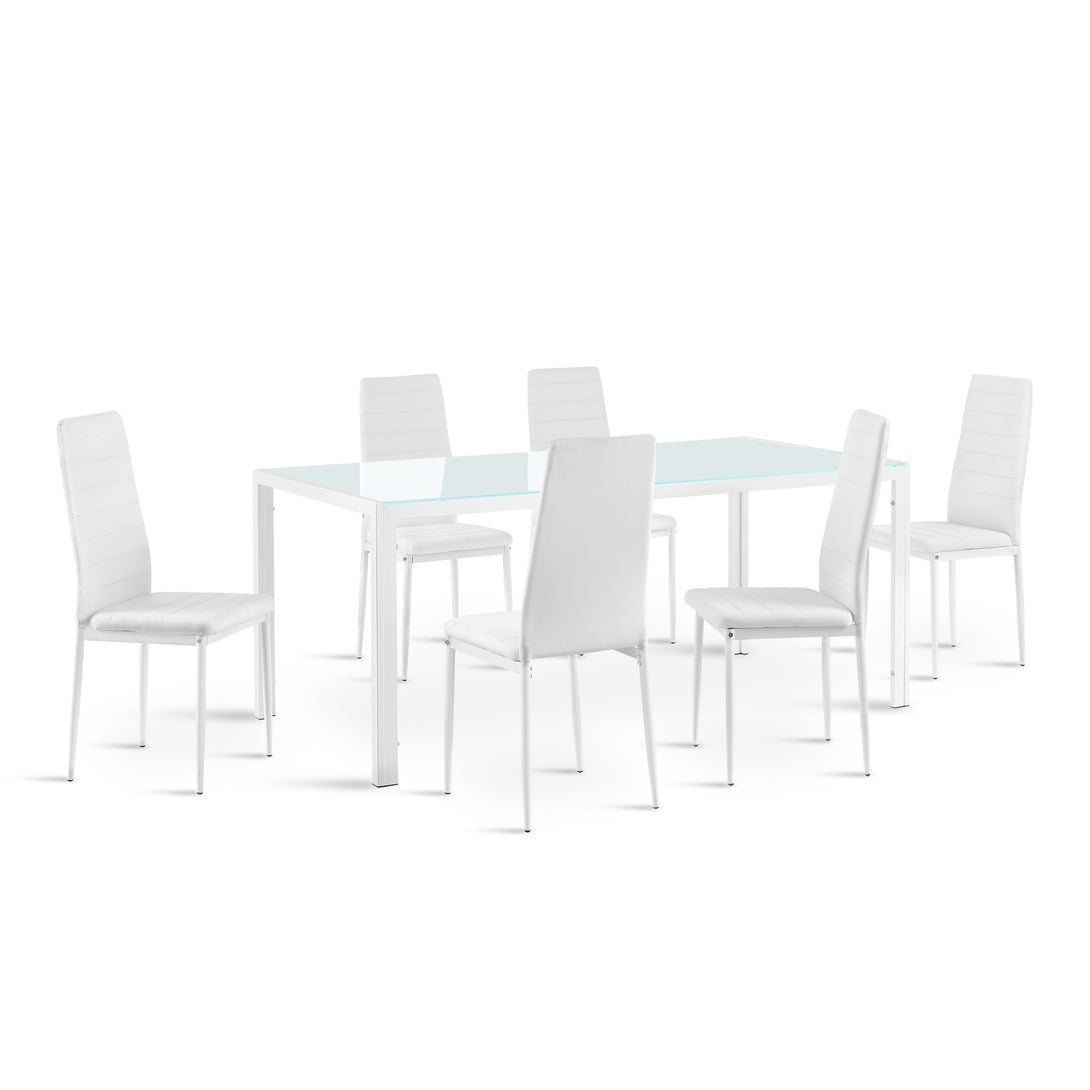 Samuel 7 Piece 1.8m Dining Set - White