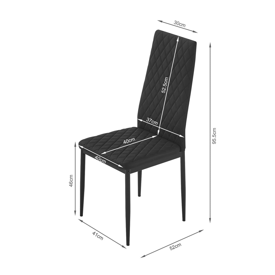 Fusion Diamond Chair- Set of 4 - Black