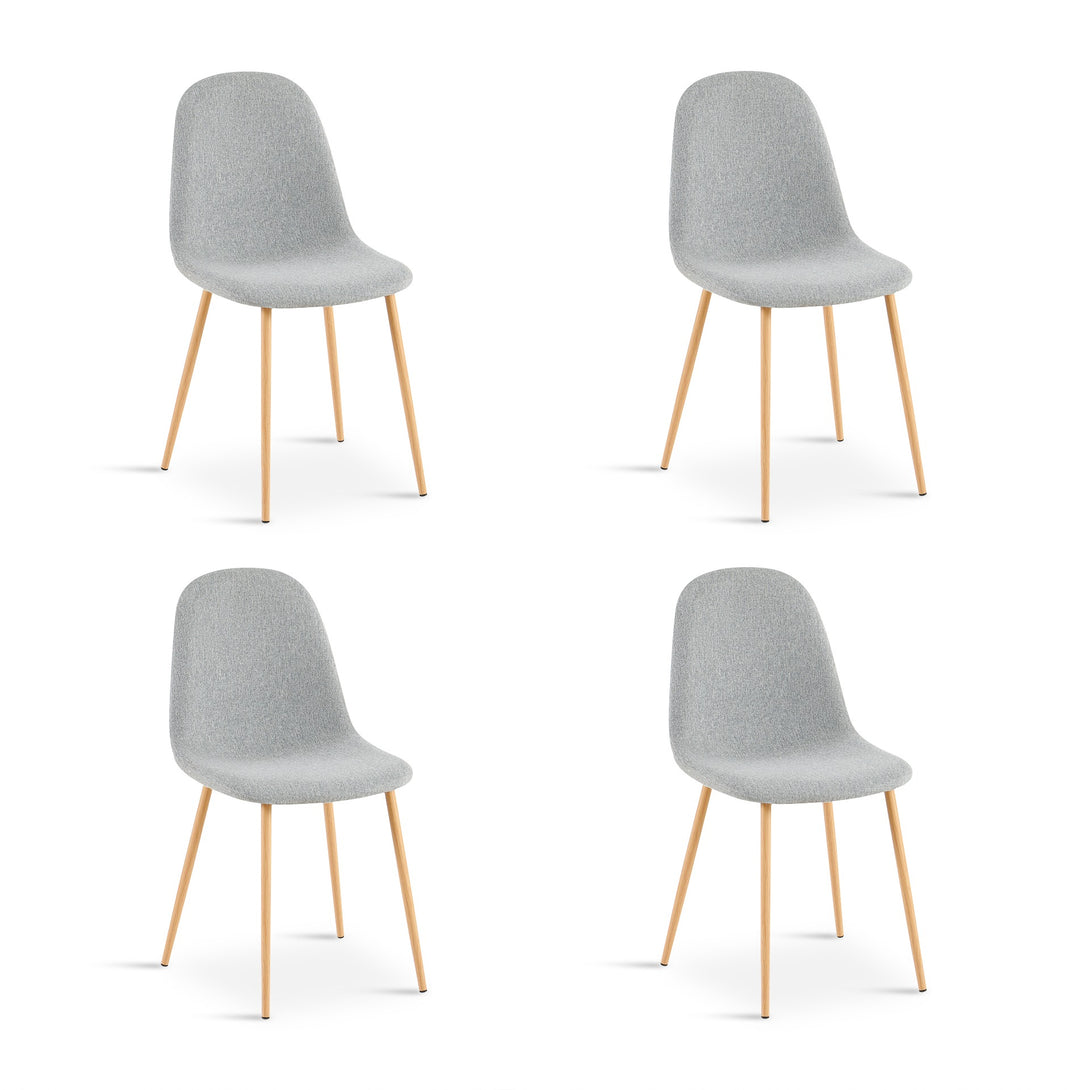 Arlo Linen Dining Chair - Set of 4 - Light Grey