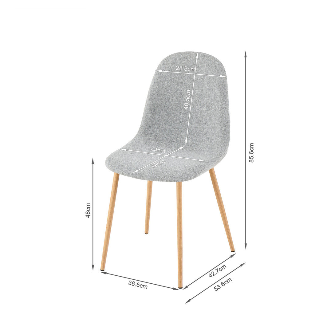 Arlo Linen Dining Chair - Set of 4 - Light Grey
