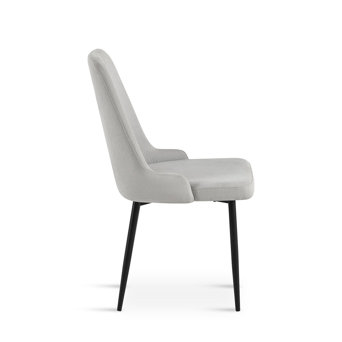 Oliro Linen Dining Chair - Set of 4 - Light Grey