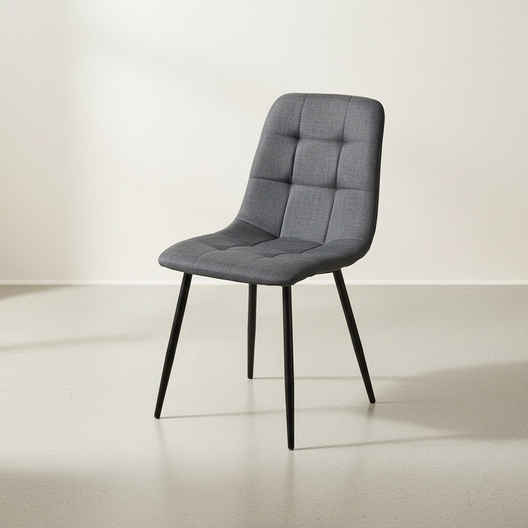 Livo Linen Dining Chair - Set of 4 - Dark Grey
