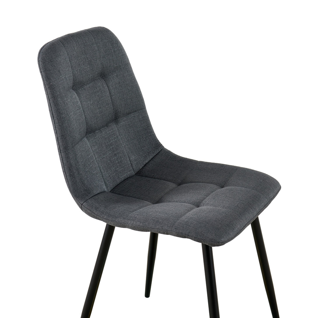 Livo Linen Dining Chair - Set of 4 - Dark Grey