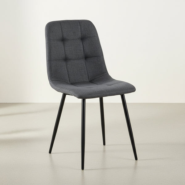 Livo Linen Dining Chair - Set of 4 - Dark Grey